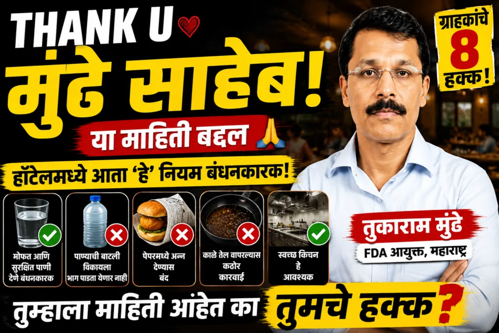Tukaram Mundhe Maharashtra FDA New Hotel Rules Customer Rights Marathi
